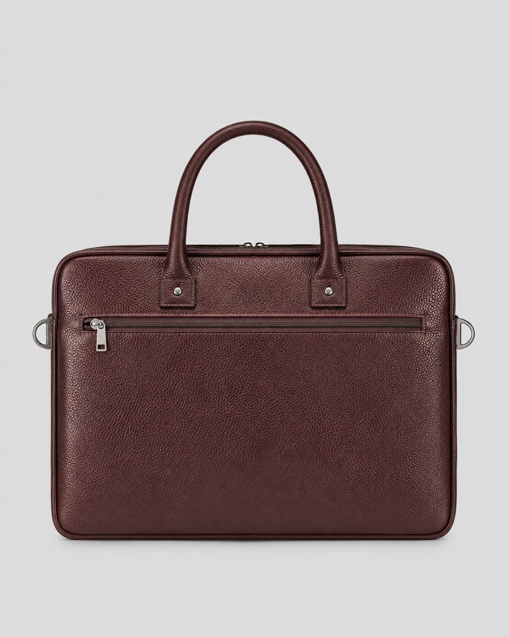 The Bordeaux Laptop Briefcase — back view