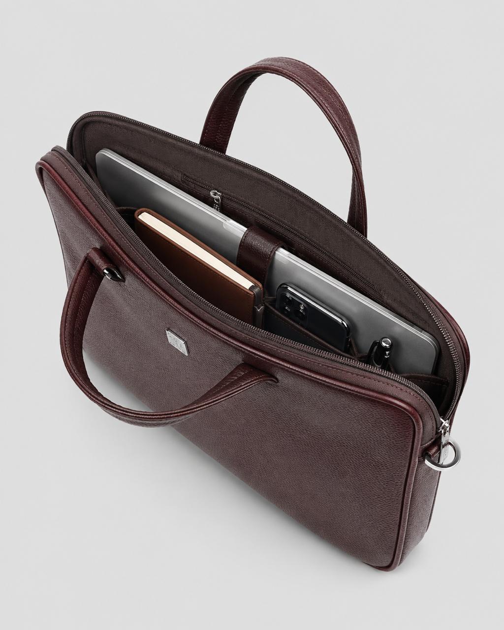 The Bordeaux Laptop Briefcase — interior organiser