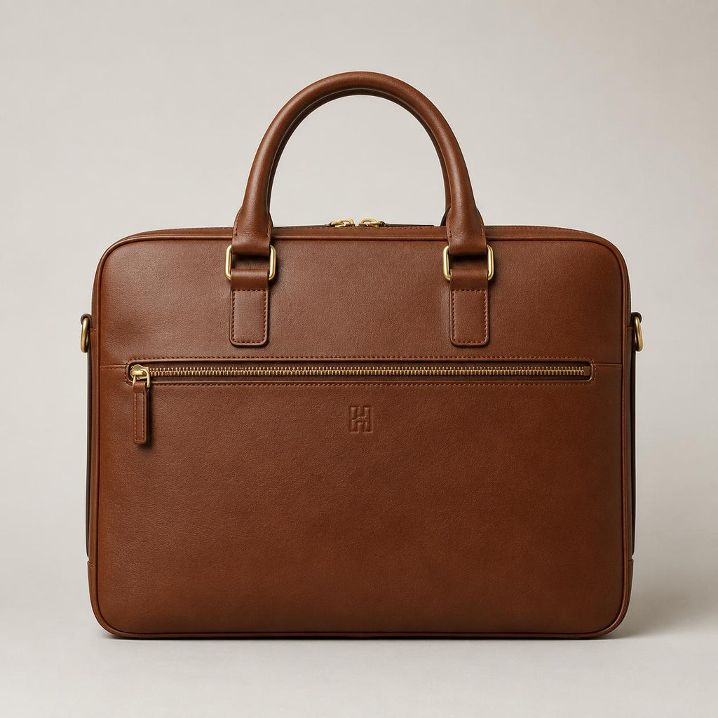The Cognac Portfolio Briefcase — front