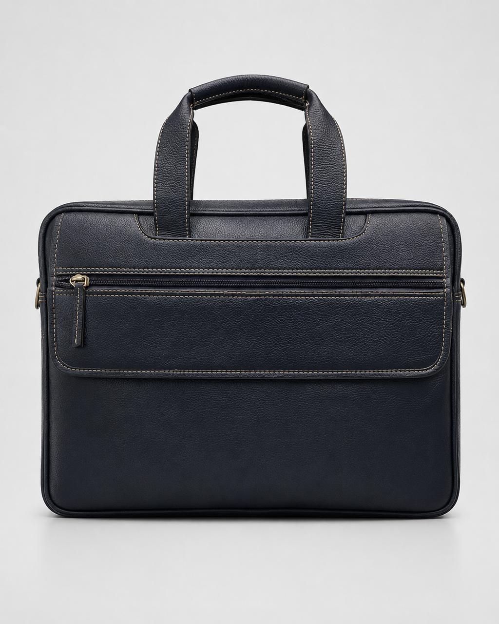 The Navigator Navy Briefcase — front