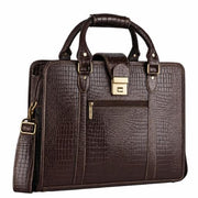 The Diplomat Briefcase in Croc Brown