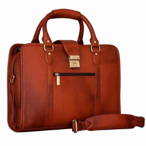 The Diplomat Briefcase in Tan Brown