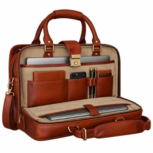 The Diplomat Briefcase in Tan Brown