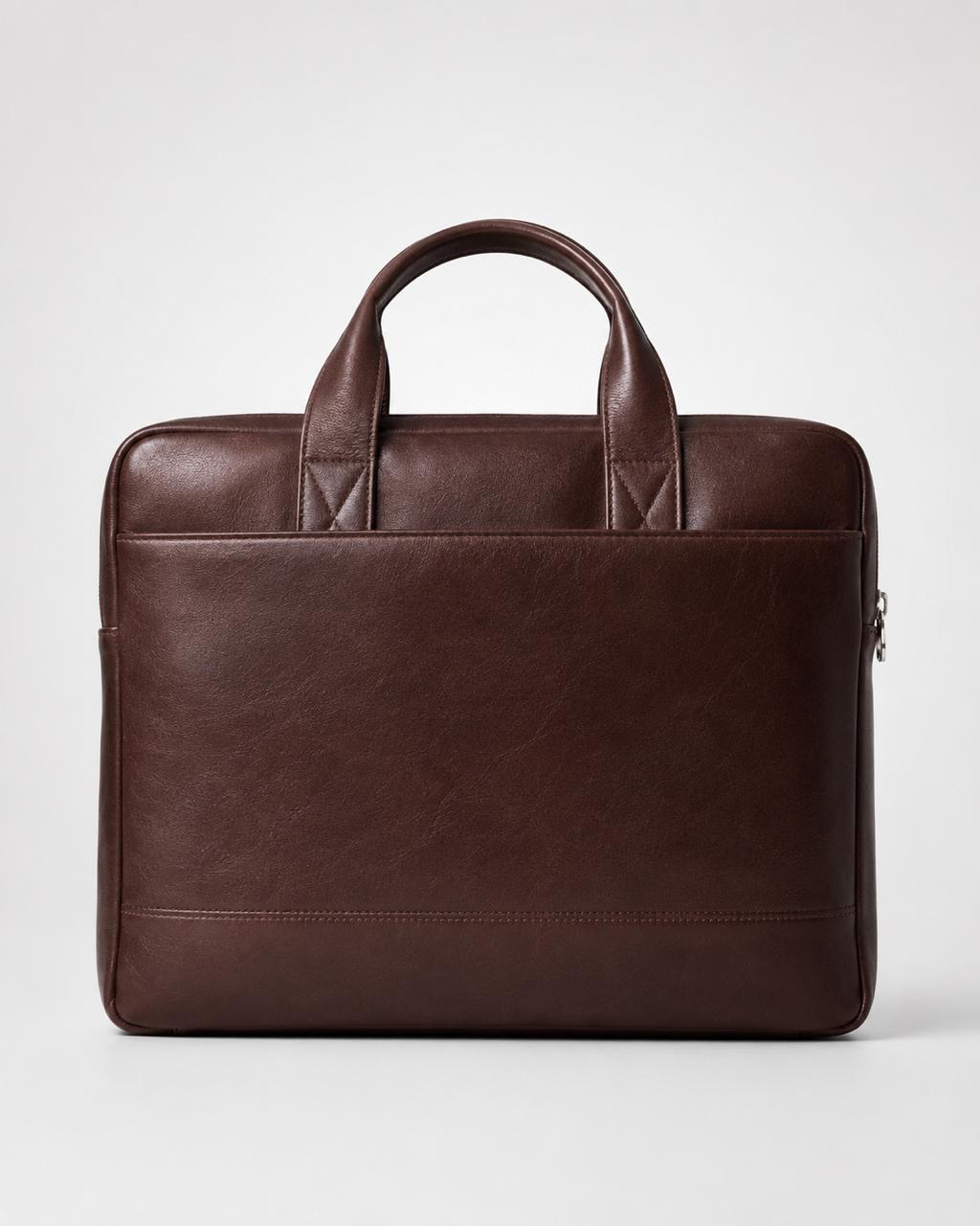 The Walnut Slim Briefcase — front